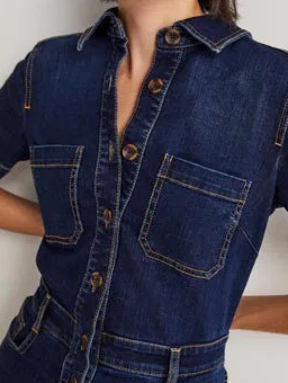 Boden Bootcut Denim Jumpsuit Sz: 6T - Picture 9 of 13